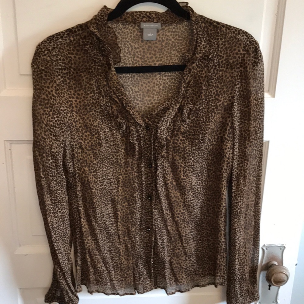 Animal print sheer Ann Taylor blouse size 6